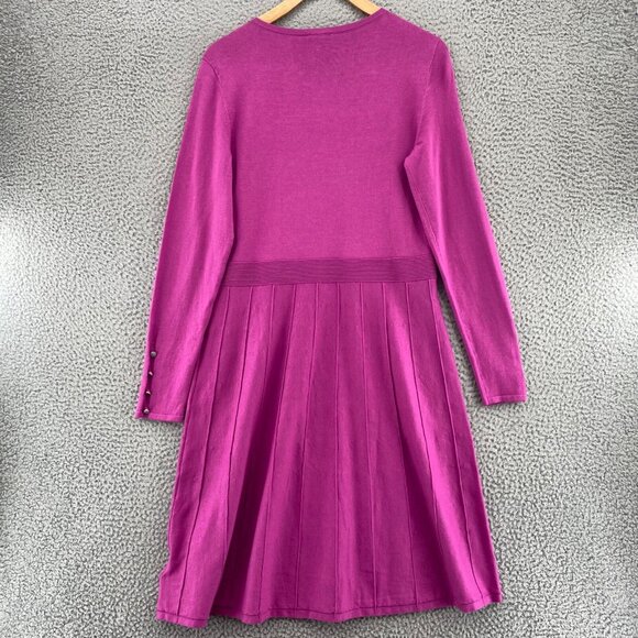Talbots Dress Womens Small Purple Sweater Fit & Flare Long Sleeves V Neck NWT - Picture 3 of 10